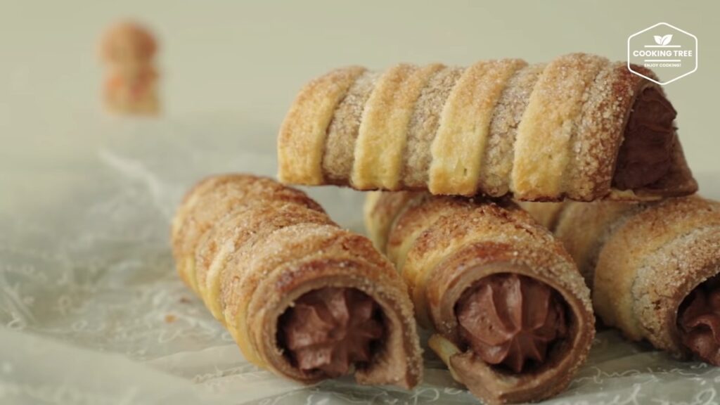 Chocolate Cornet Pie Cream Horns Recipe Cooking tree