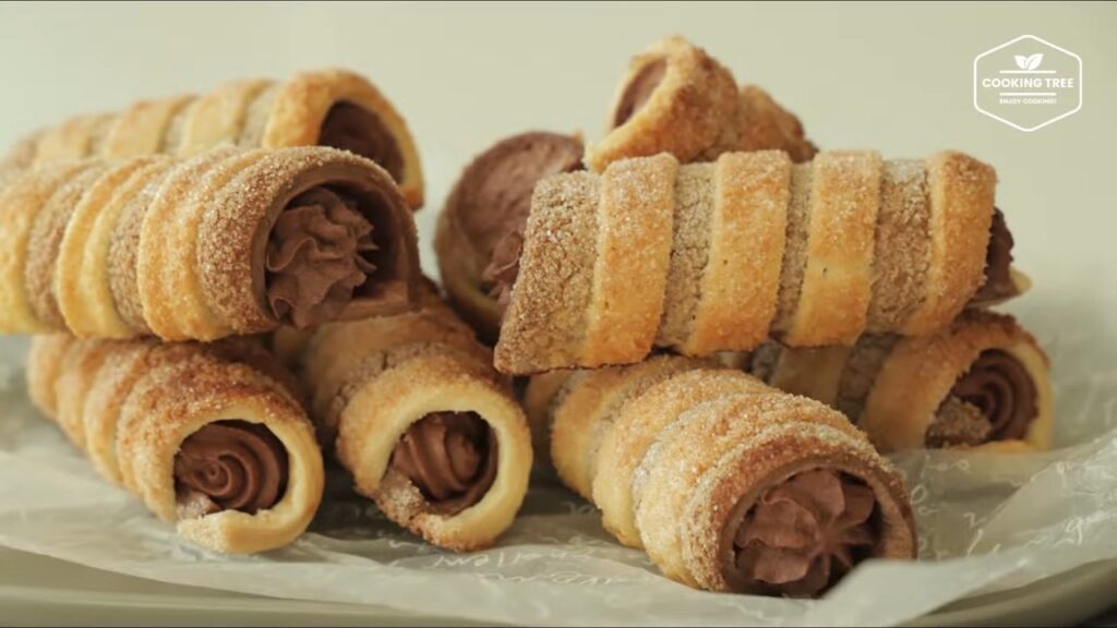 Chocolate Cornet Pie Cream Horns Recipe Cooking tree