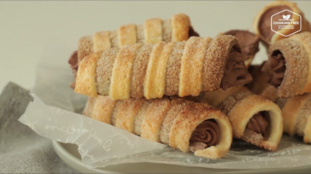 Chocolate Cornet Pie Cream Horns Recipe Cooking tree