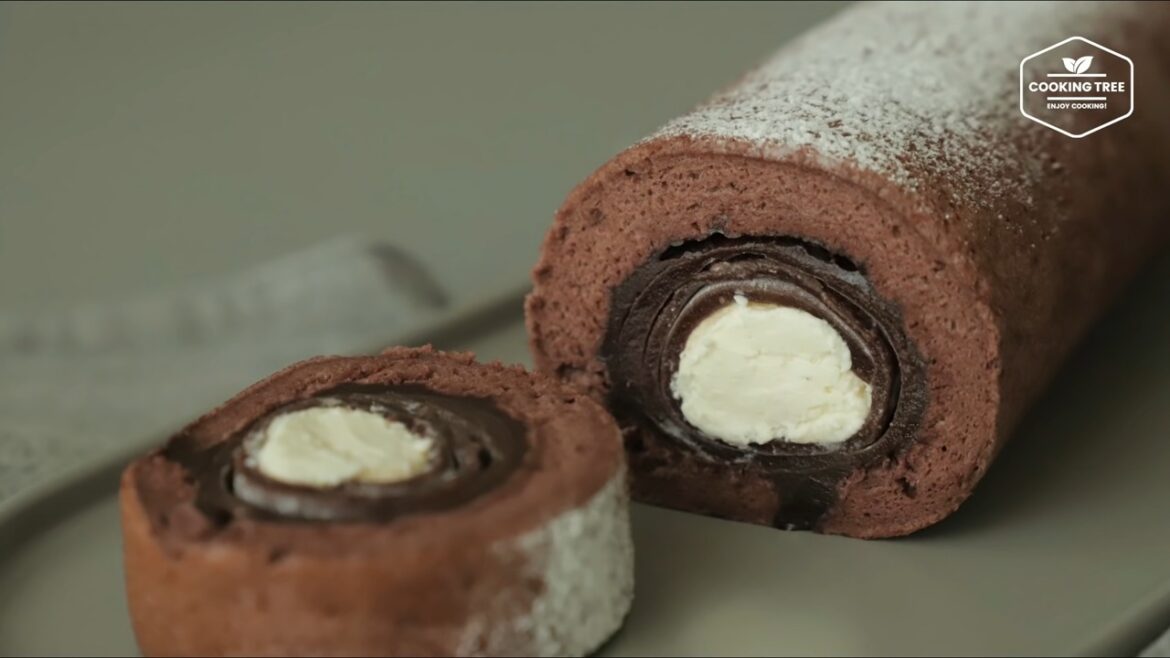 Cream cheese Chocolate Rice cake Roll Cake Cooking tree Cream cheese Chocolate Rice cake Roll Cake Cooking tree