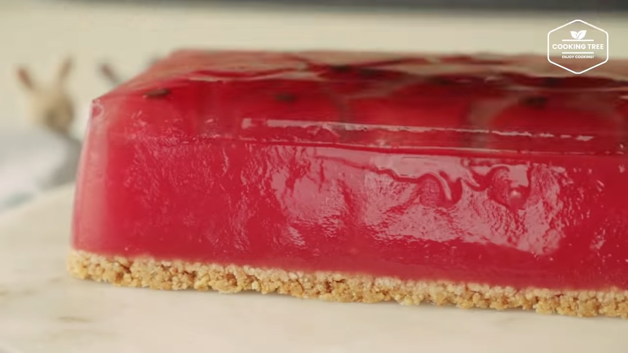 NoBake Watermelon Jelly Cheesecake Recipe
