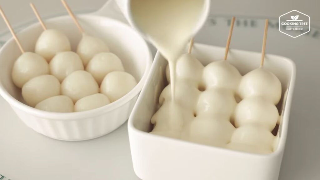 Rezept für Kartoffelklebreisbällchen (Dango). 43 크림에 퐁당 쫄깃쫄깃 감자 찹쌀볼 당고 만들기 Potato Glutinous Rice Ball Dango Recipe Cooking tree screenshot