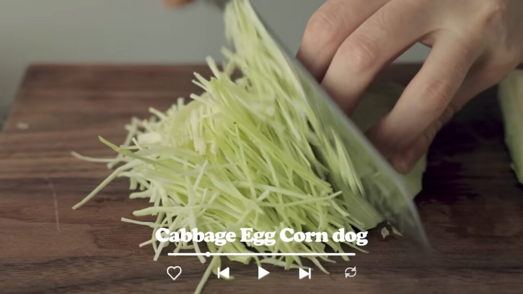 Cabbage Egg Corn dog Rolled Omelette Egg roll Recipe Cooking tree