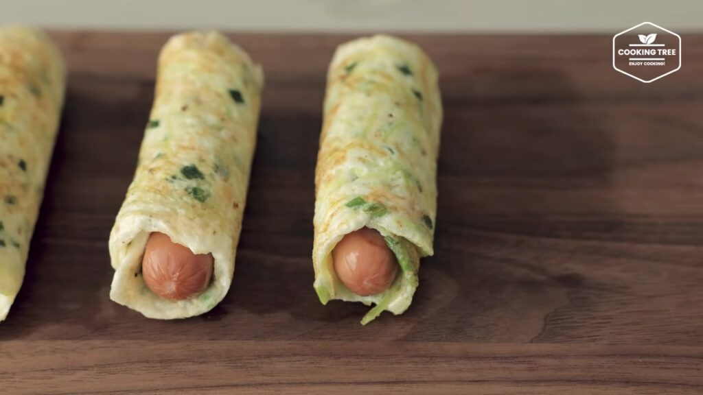 Cabbage Egg Corn dog Rolled Omelette Egg roll Recipe Cooking tree