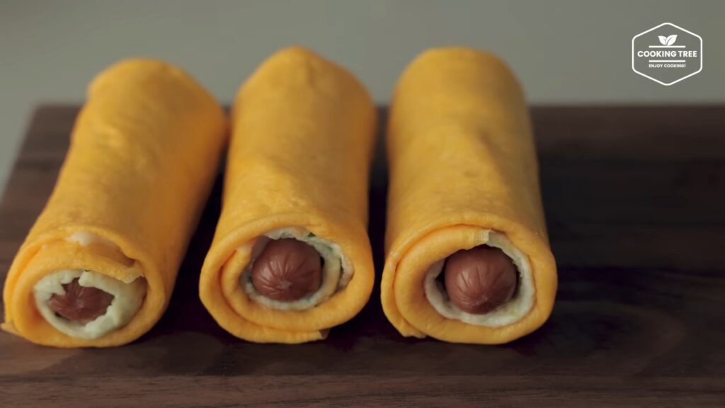 Cabbage Egg Corn dog Rolled Omelette Egg roll Recipe Cooking tree