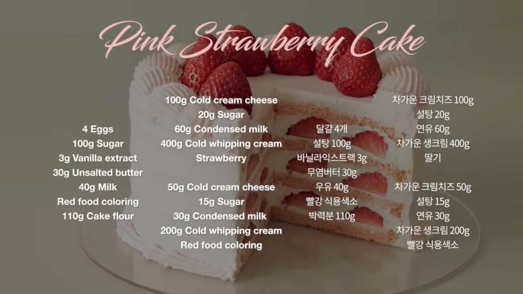 Pink Strawberry Cake Recipe