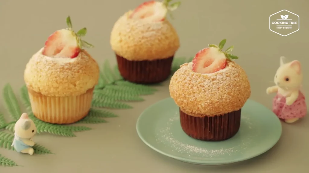 Strawberry Cream PuffCookie Choux Muffin Recipe