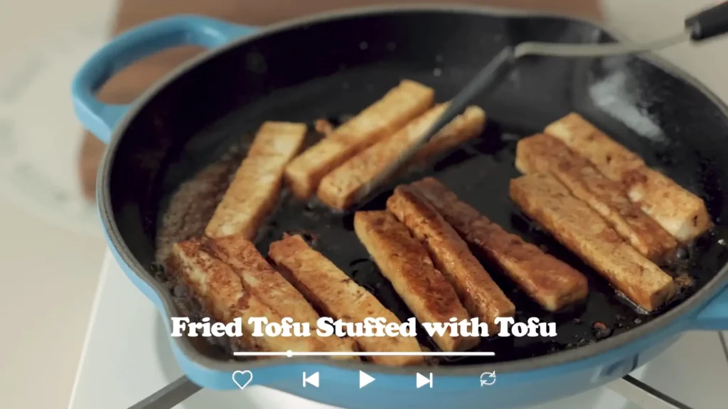 Fried Tofu Stuffed with Tofu