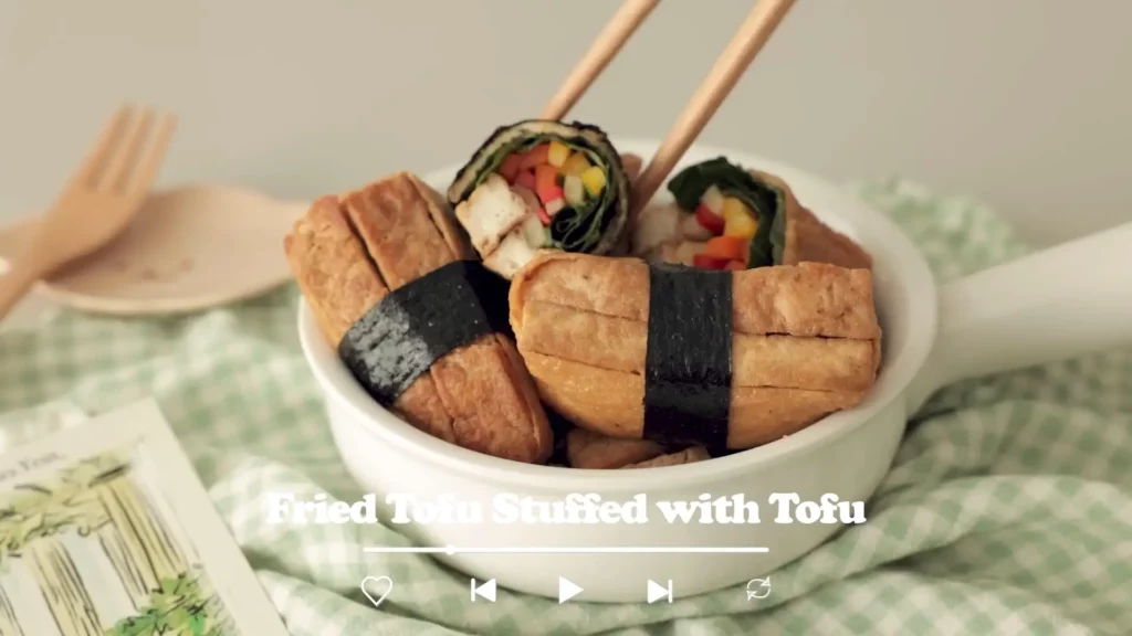 Fried Tofu Stuffed with Tofu