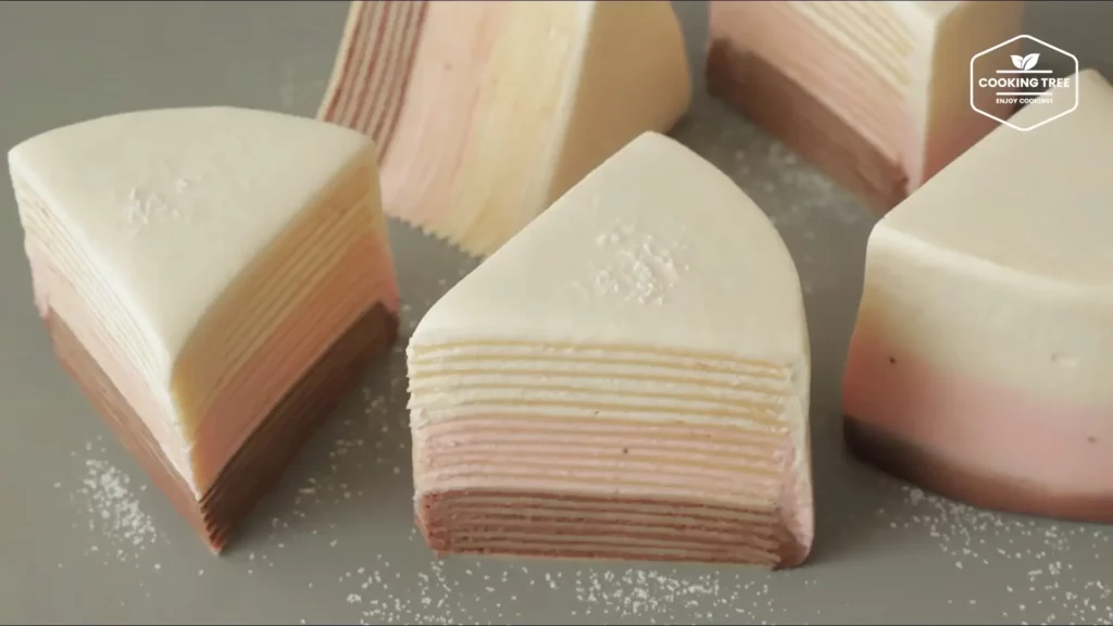 Neapolitan Chocolate Strawberry Vanilla Crepe Cake Cooking tree