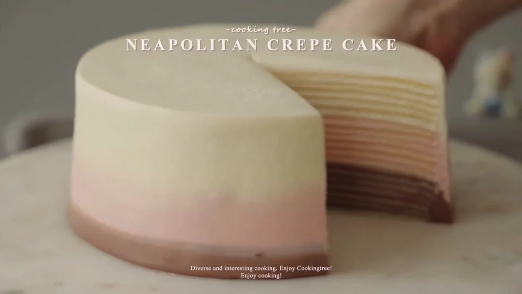 Neapolitan Chocolate Strawberry Vanilla Crepe Cake Cooking tree