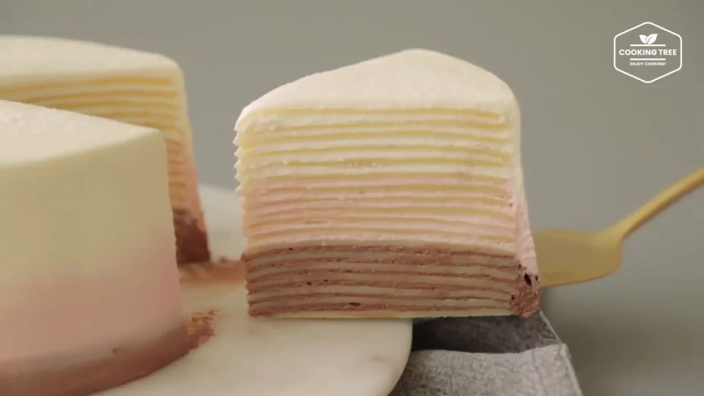 Neapolitan Chocolate Strawberry Vanilla Crepe Cake Cooking tree