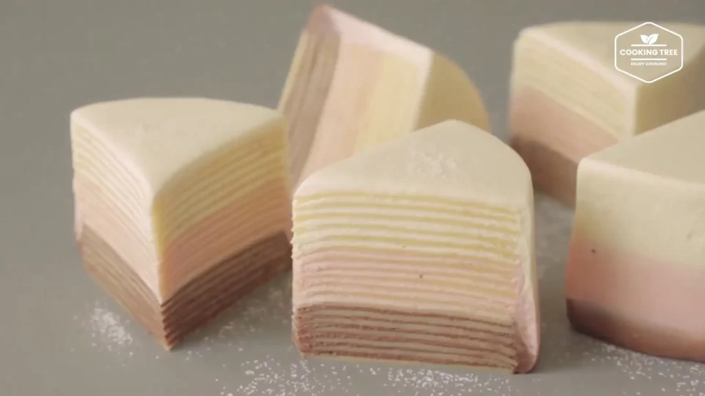 Neapolitan Chocolate Strawberry Vanilla Crepe Cake Cooking tree