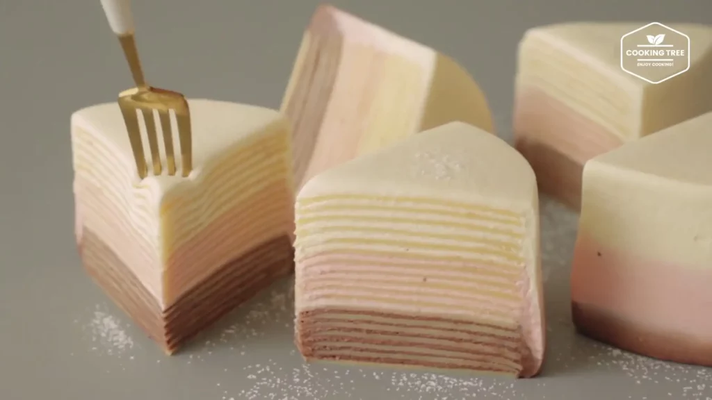 Neapolitan Chocolate Strawberry Vanilla Crepe Cake Cooking tree