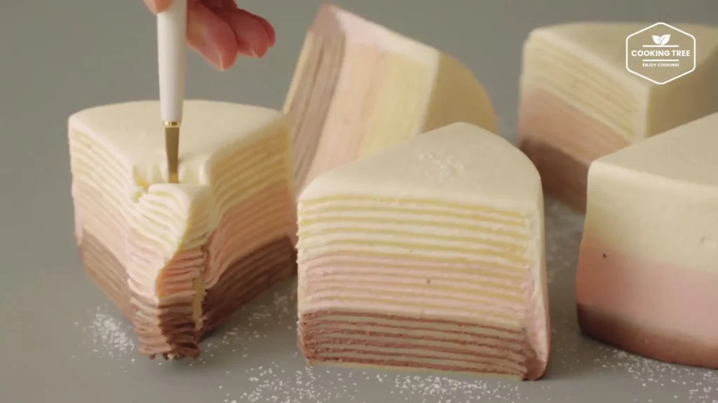 Neapolitan Chocolate Strawberry Vanilla Crepe Cake Cooking tree