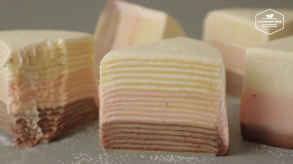 Neapolitan Chocolate Strawberry Vanilla Crepe Cake Cooking tree