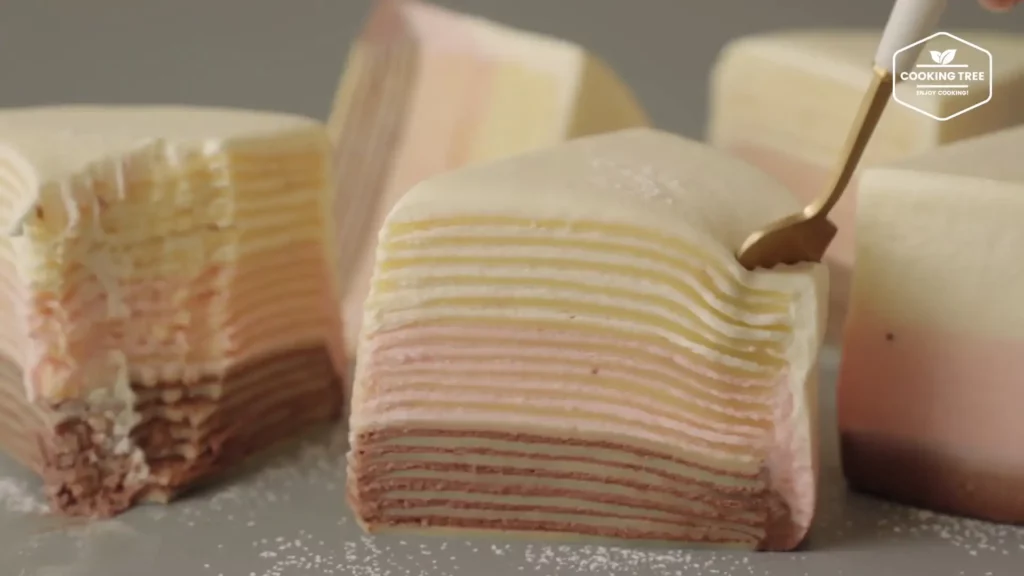 Neapolitan Chocolate Strawberry Vanilla Crepe Cake Cooking tree