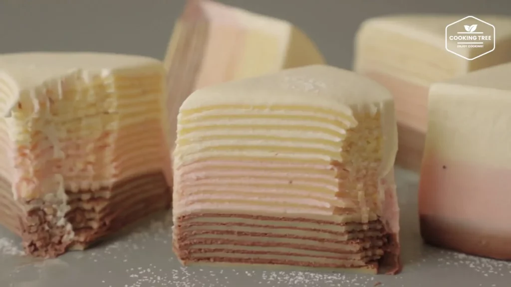 Neapolitan Chocolate Strawberry Vanilla Crepe Cake Cooking tree