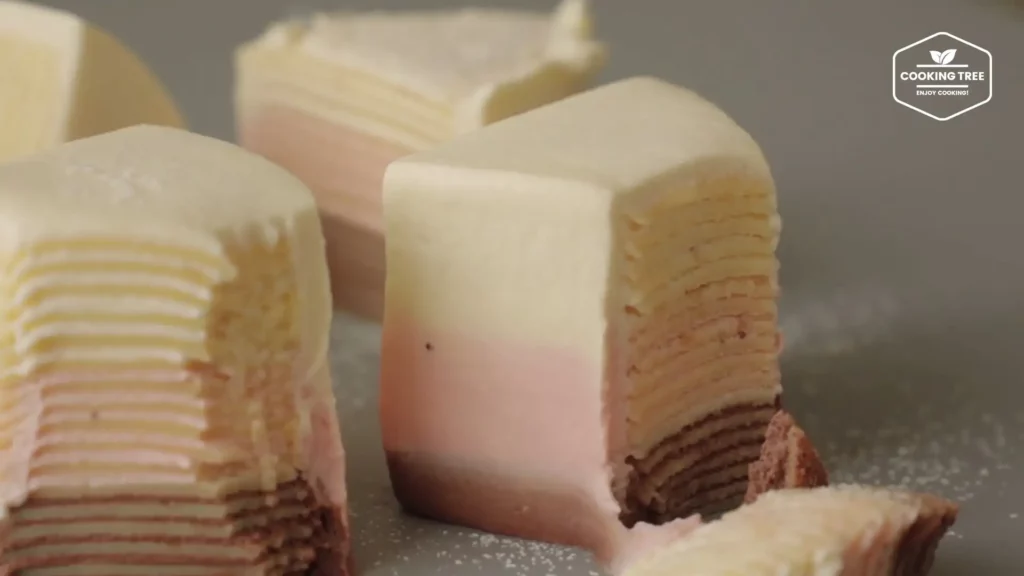 Neapolitan Chocolate Strawberry Vanilla Crepe Cake Cooking tree