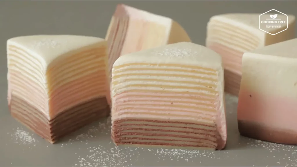 Neapolitan Chocolate Strawberry Vanilla Crepe Cake Cooking tree