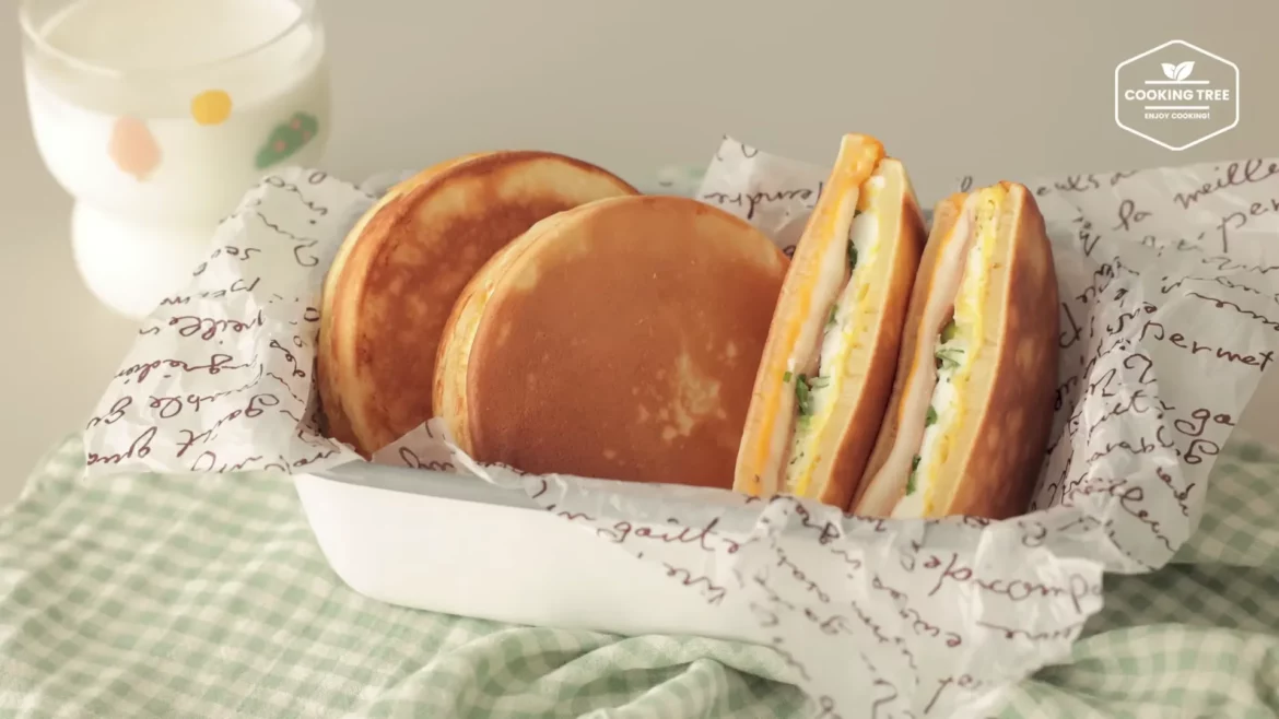 Ham Cheese Egg Pancake Easy Breakfast