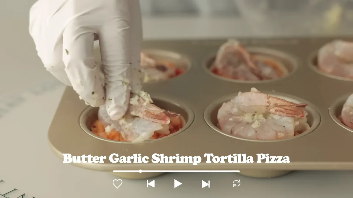 Butter Garlic Shrimp Tortilla Pizza Recipe