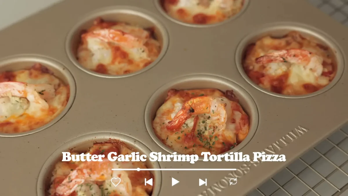 Butter Garlic Shrimp Tortilla Pizza Recipe