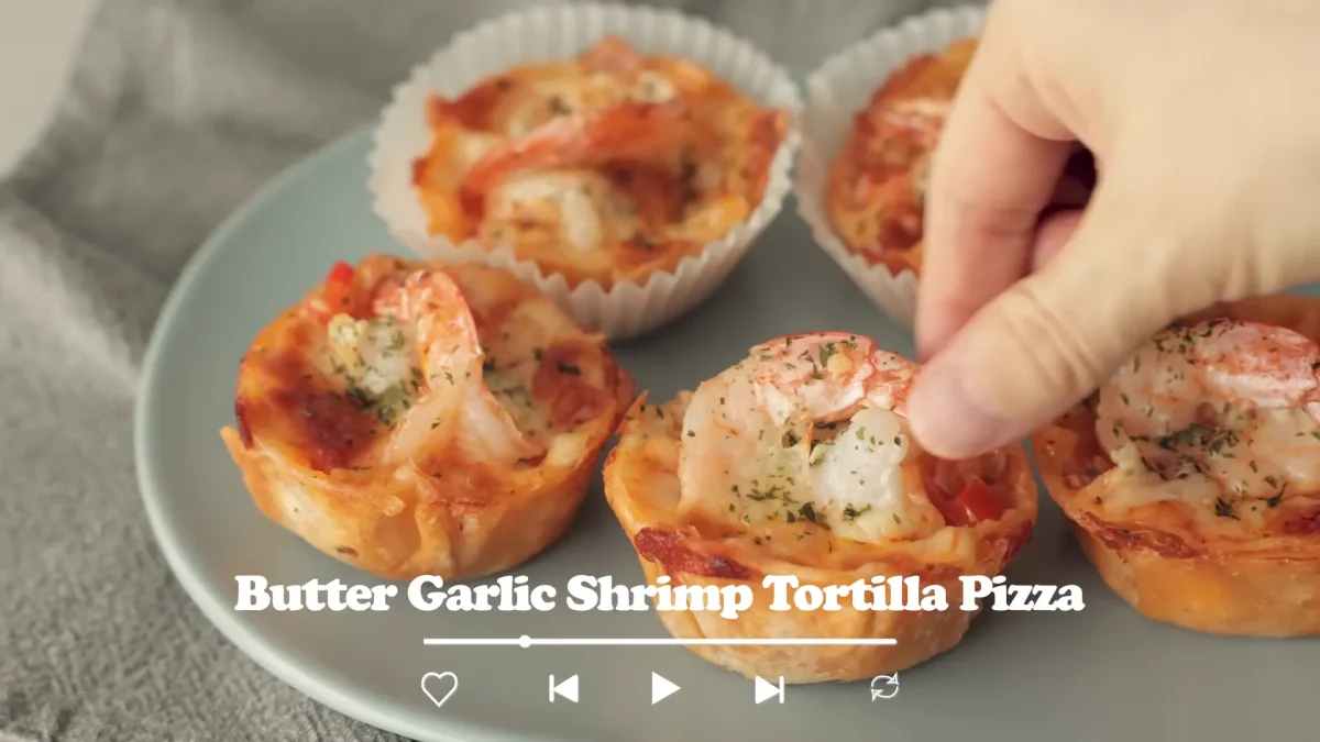 Butter Garlic Shrimp Tortilla Pizza Recipe