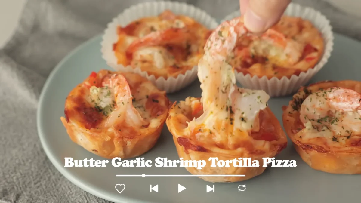 Butter Garlic Shrimp Tortilla Pizza Recipe