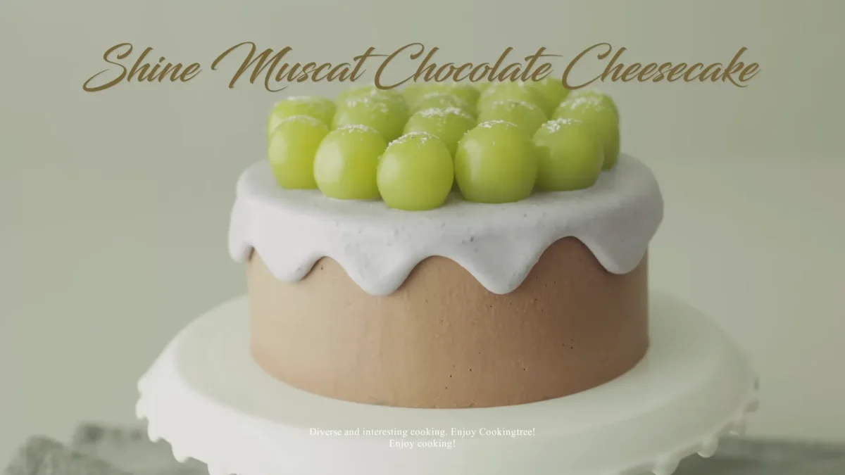 No Bake Shine Muscat Chocolate Cheesecake Recipe