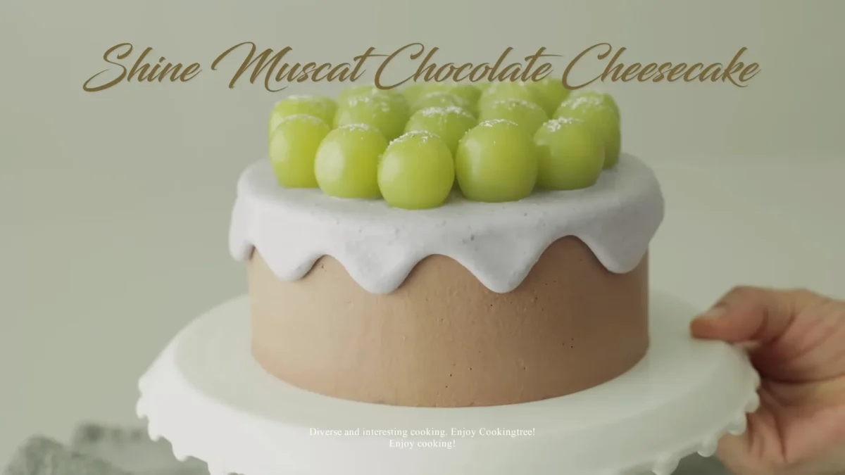 No Bake Shine Muscat Chocolate Cheesecake Recipe