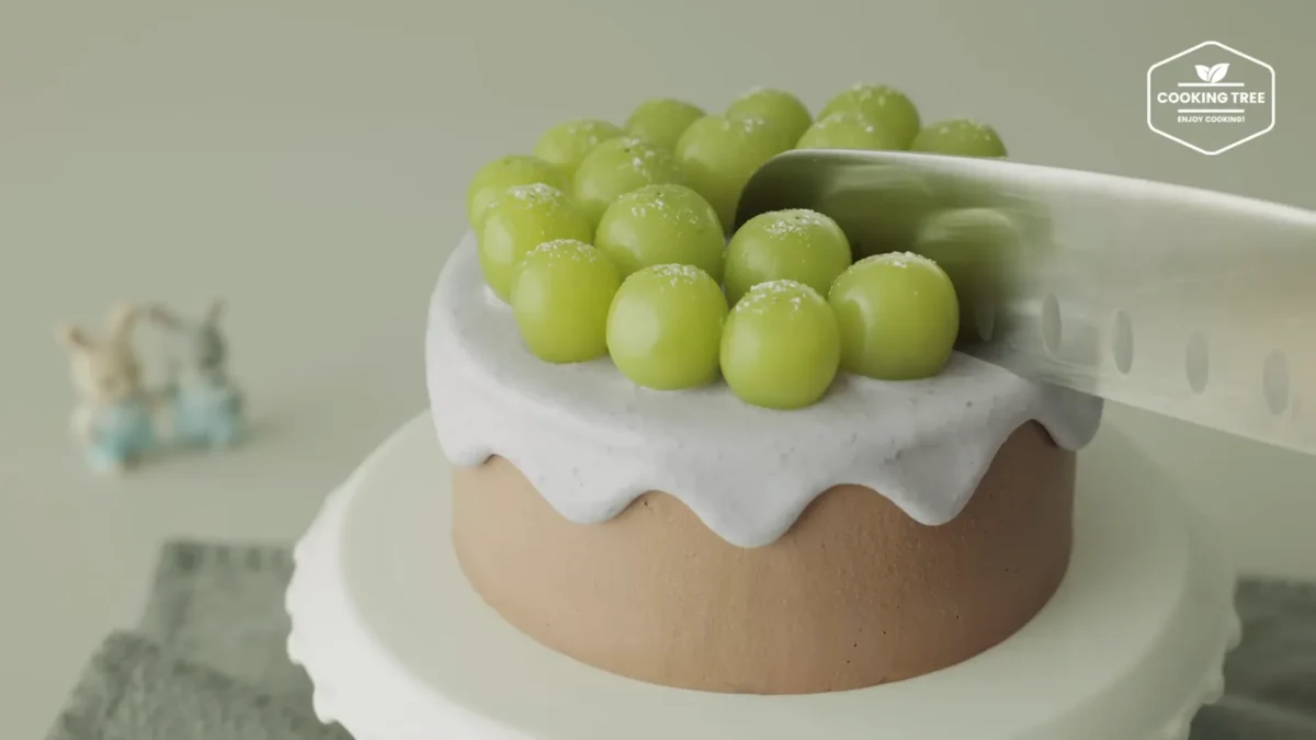 No Bake Shine Muscat Chocolate Cheesecake Recipe