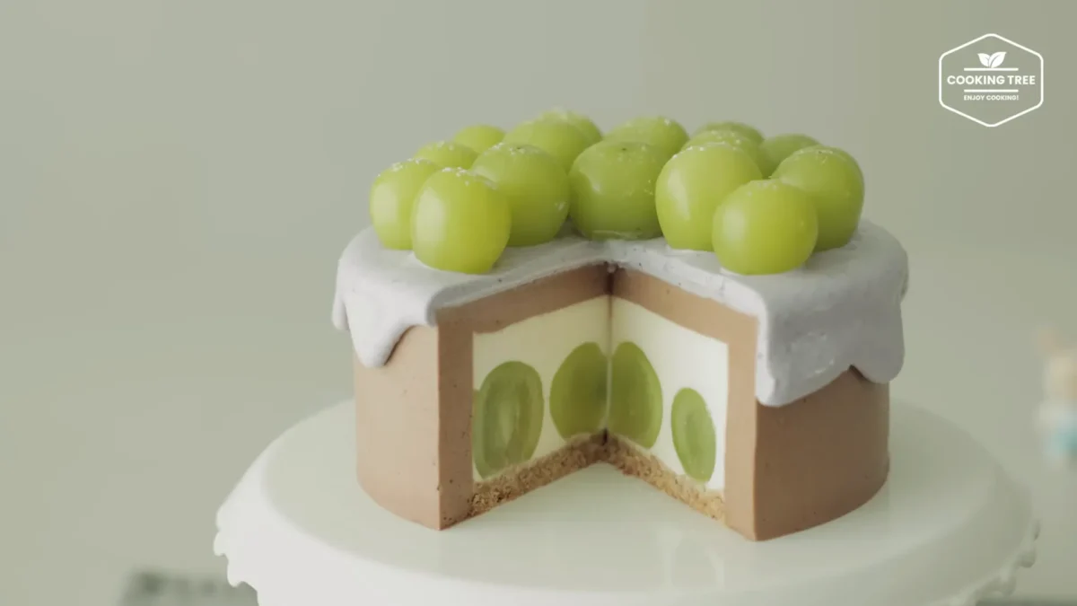 No Bake Shine Muscat Chocolate Cheesecake Recipe