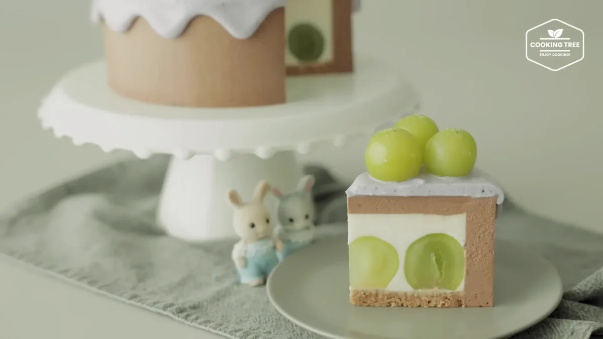 No Bake Shine Muscat Chocolate Cheesecake Recipe