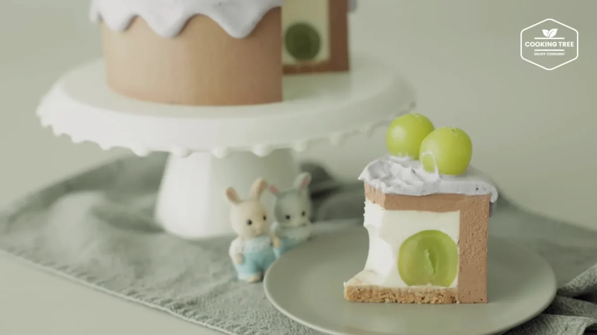 No Bake Shine Muscat Chocolate Cheesecake Recipe