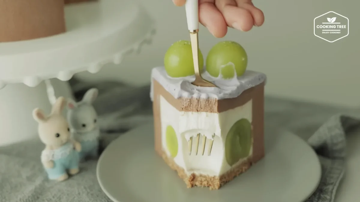 No Bake Shine Muscat Chocolate Cheesecake Recipe