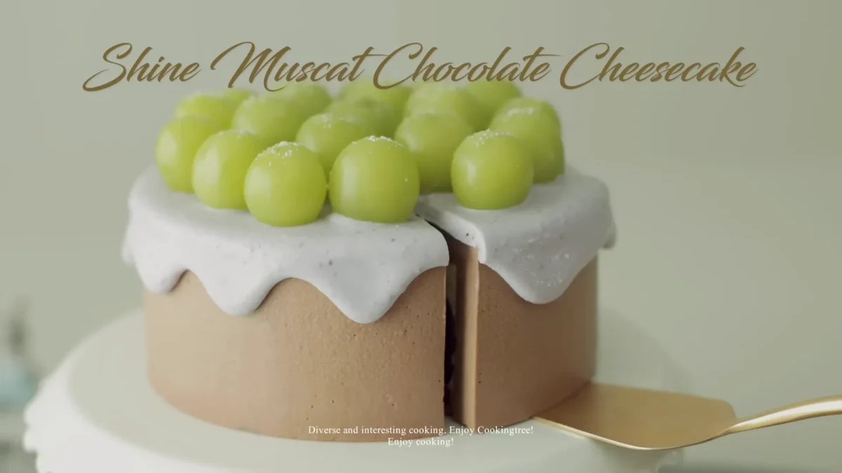 No Bake Shine Muscat Chocolate Cheesecake Recipe