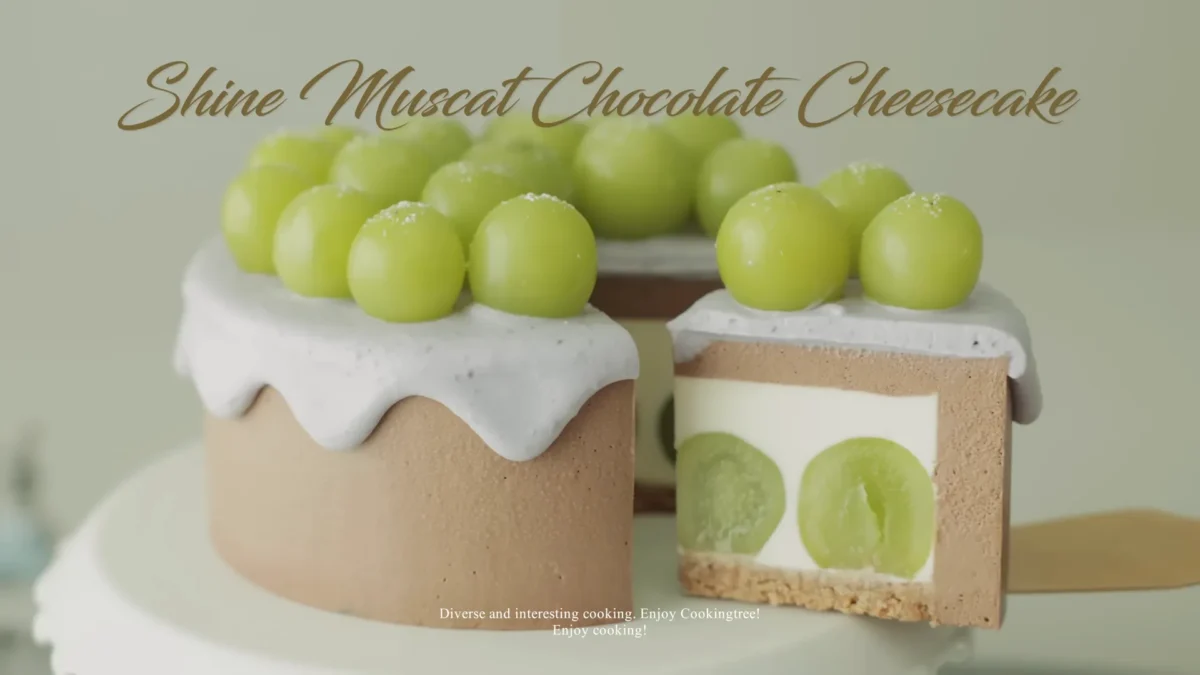 No Bake Shine Muscat Chocolate Cheesecake Recipe