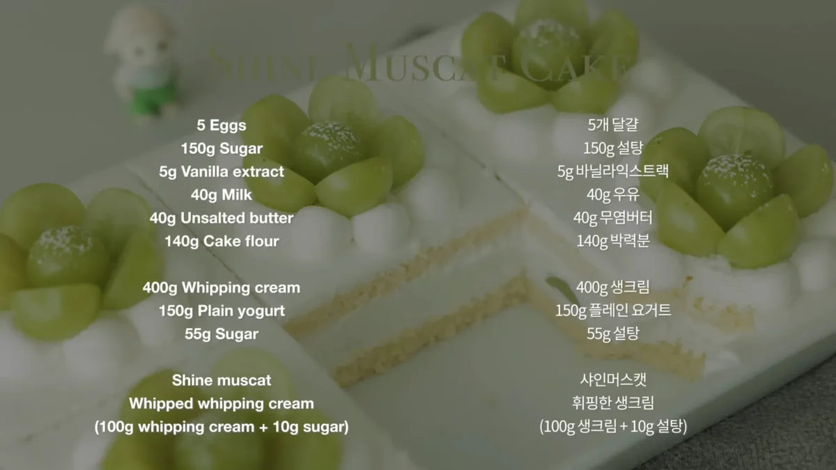 Shine Muscat Green Grape Cake Recipe