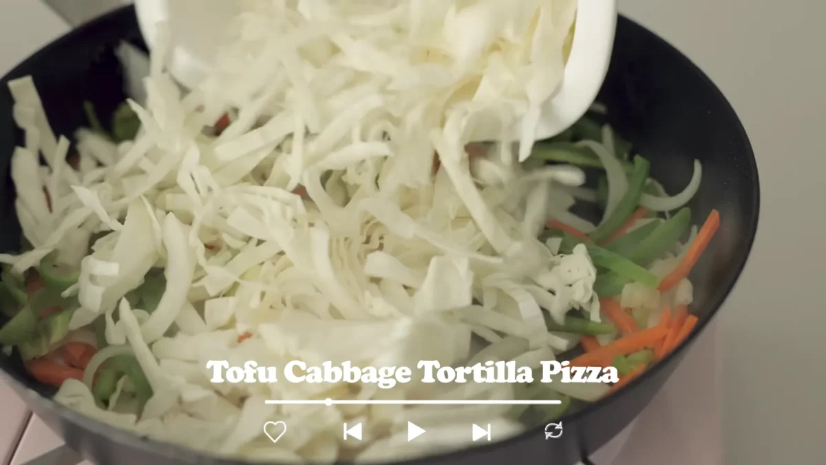 Tofu Cabbage Tortilla Pizza Recipe