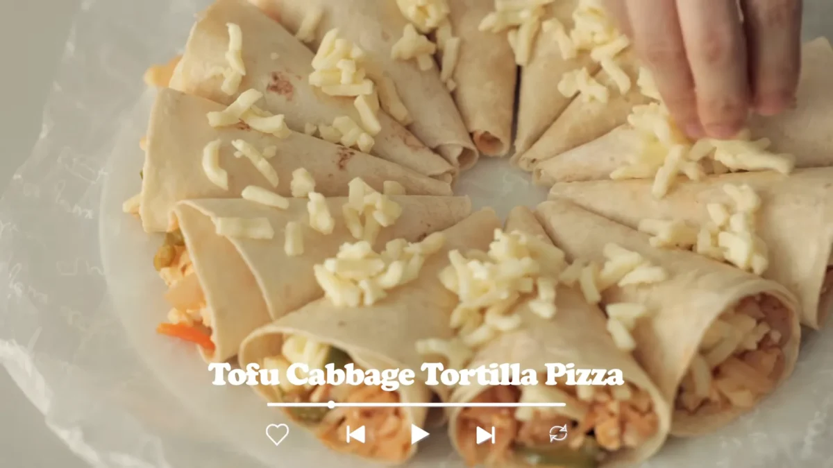 Tofu Cabbage Tortilla Pizza Recipe