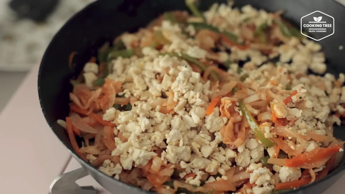 Tofu Cabbage Tortilla Pizza Recipe
