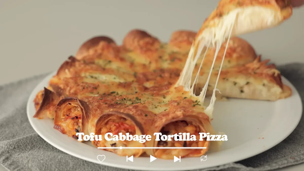 Tofu Cabbage Tortilla Pizza Recipe