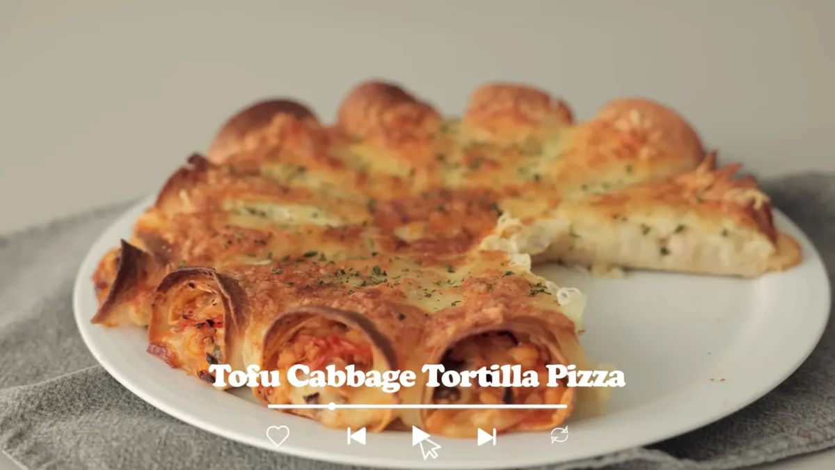 Tofu Cabbage Tortilla Pizza Recipe