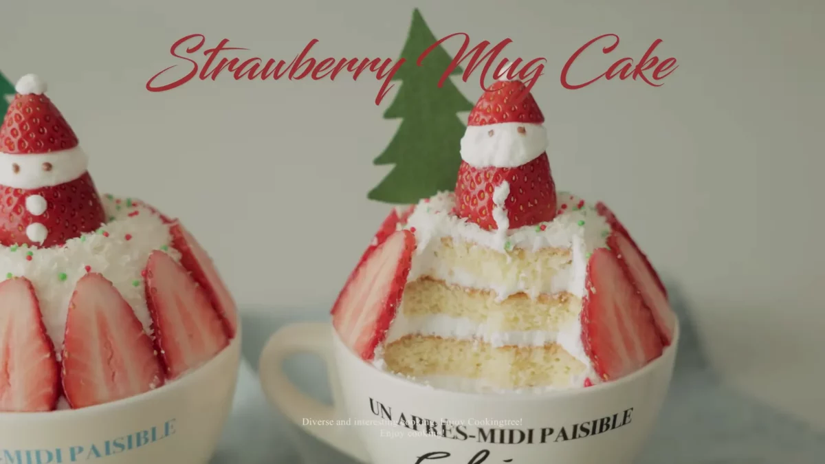Christmas Strawberry Mug Cake Recipe