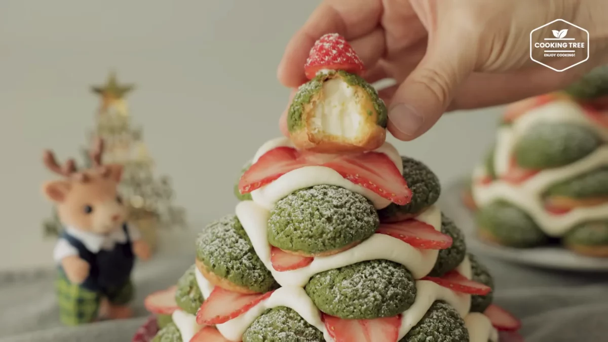 Christmas Tree Choux Au Craquelin Recipe