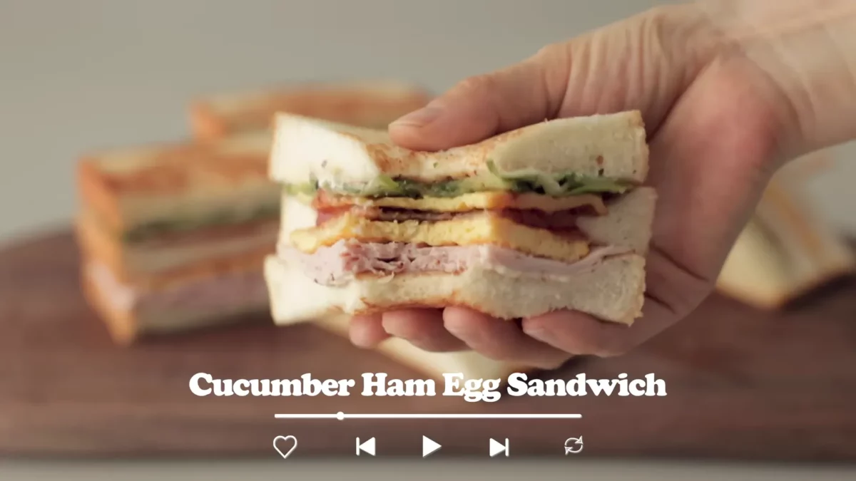 Cucumber Ham Egg Sandwich Recipe