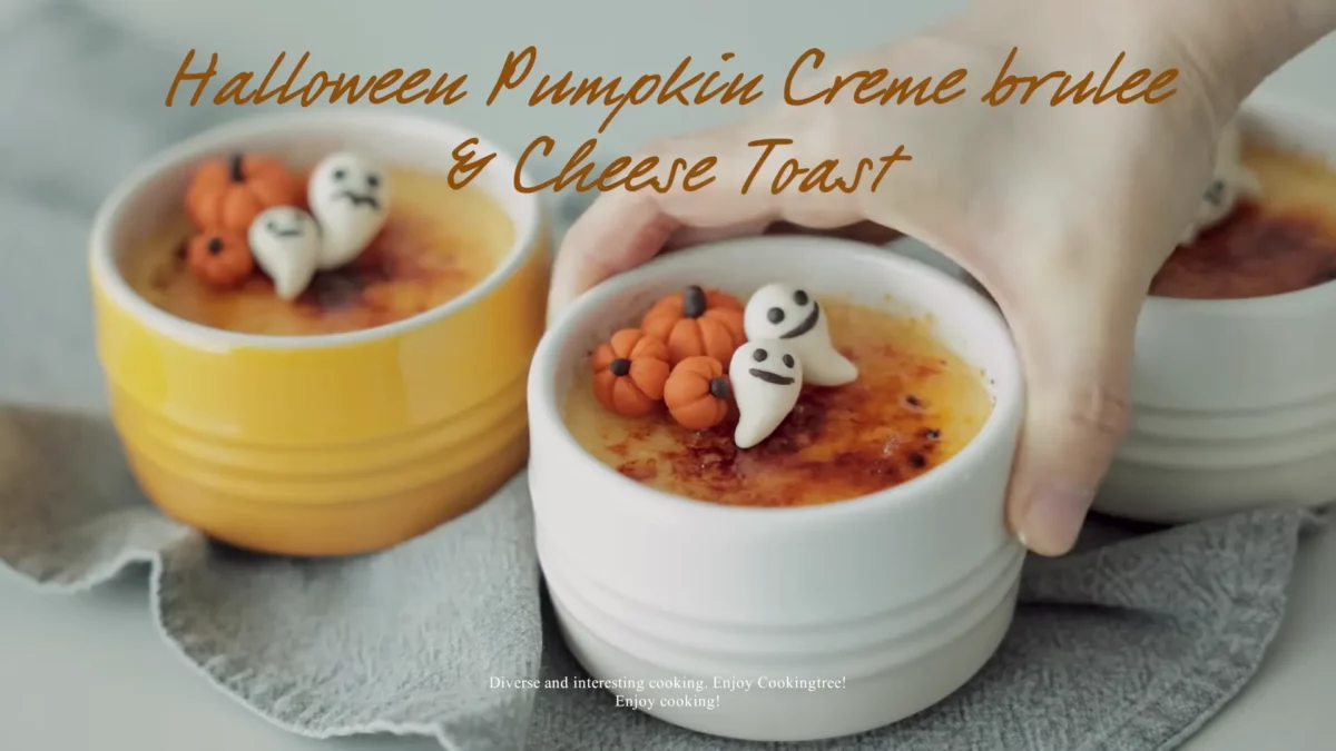 Halloween Pumpkin Creme brulee Cheese Toast Recipe