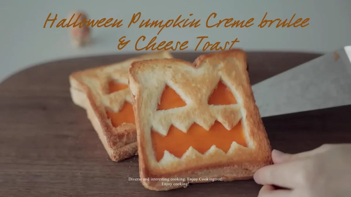 Halloween Pumpkin Creme brulee Cheese Toast Recipe