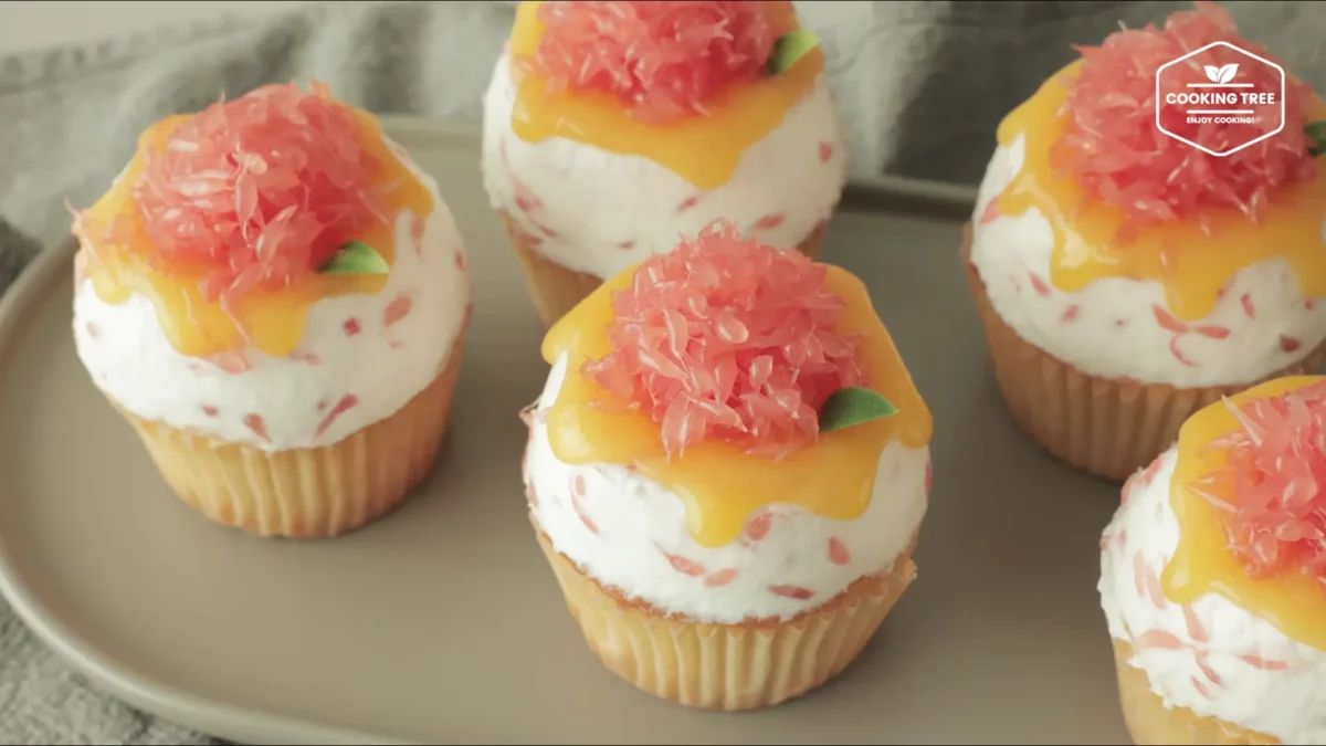 Mango Grapefruit Castella Cupcake Recipe